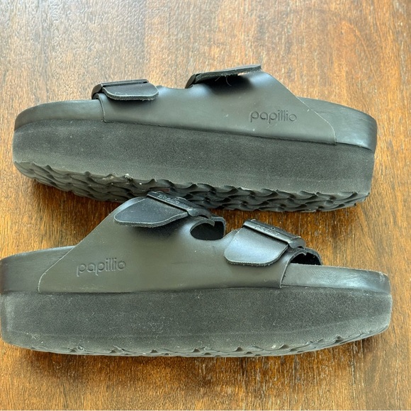 Birkenstock Papillio Arizona Flex Platform Leather Sandals Black EU 37 6-6.5 US - Picture 5 of 8